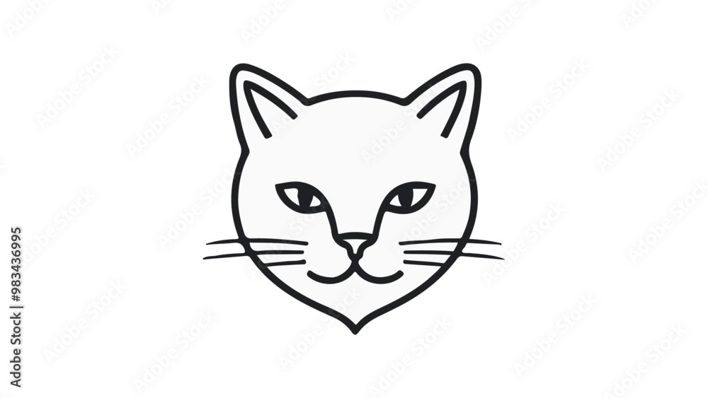 cute smiling cat face vector illustration cute smiling cat face vector illustration