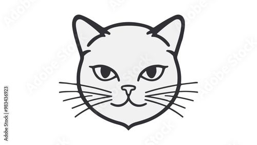 simple outline vector illustration of a cat