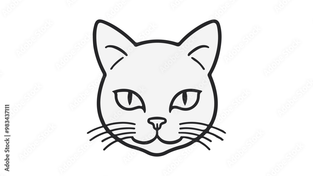 cute cat face vector illustration sign