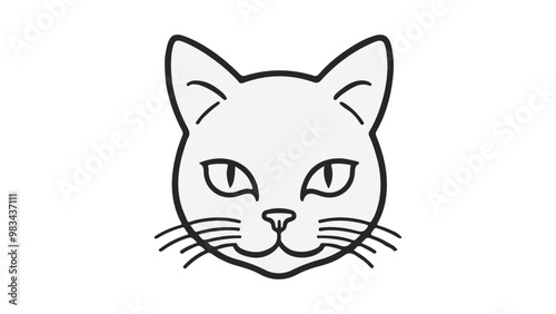 cute cat face vector illustration sign