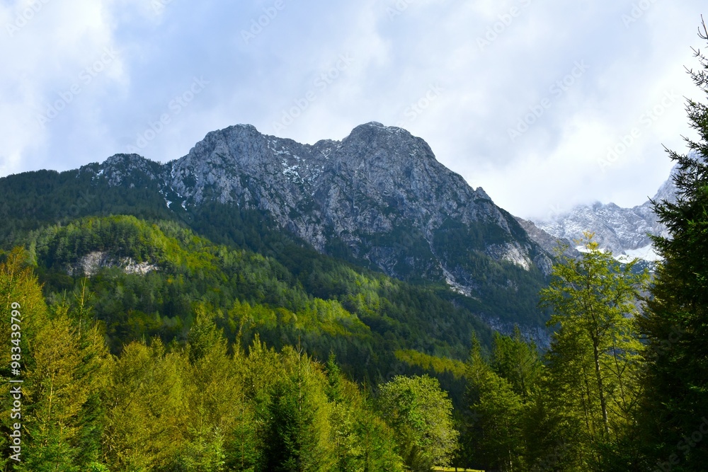 Velika Baba mountain above Ravenska Kocna at Zgornje Jezersko, Slovenia Velika Baba mountain above Ravenska Kocna at Zgornje Jezersko, Slovenia