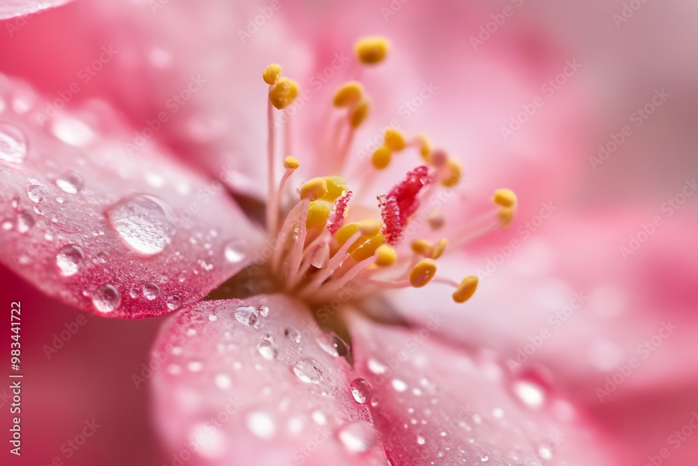 Macro Photography of Pink Flower with Dew Drops