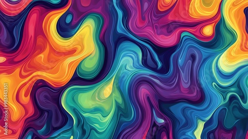 Abstract colorful background with swirling, liquid patterns.