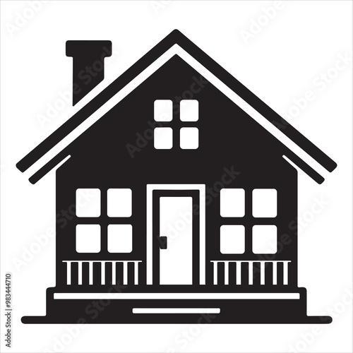 Hut silhouette vector style On white background
