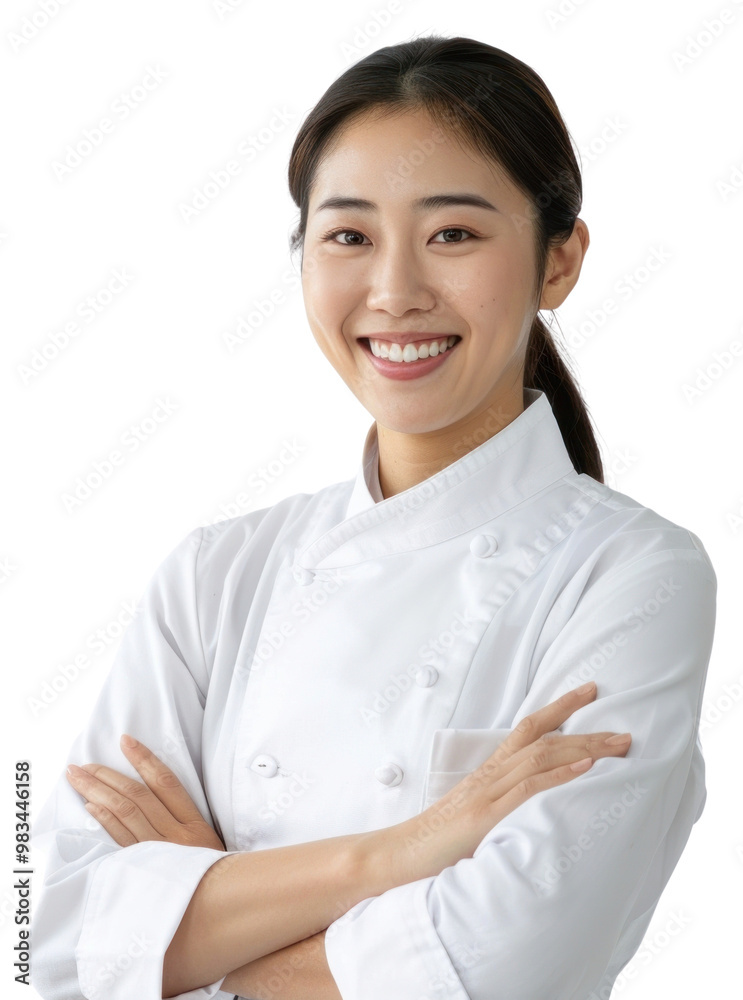 PNG Korean American female chef happy clothing apparel. PNG Korean American female chef happy clothing apparel.
