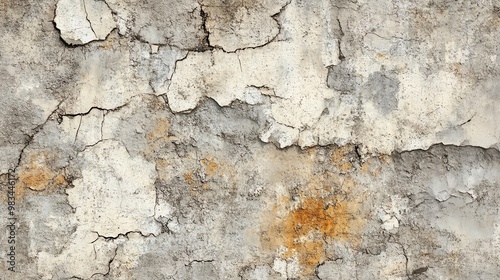 Cracked and weathered concrete wall with visible signs of age.