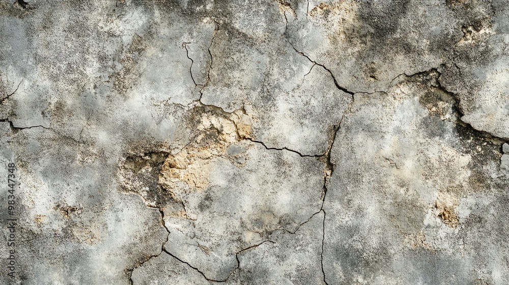 Close up of a cracked, distressed concrete wall. Close up of a cracked, distressed concrete wall.