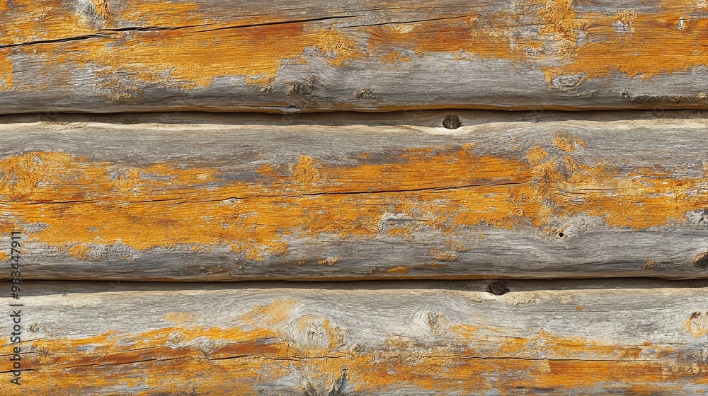 Weathered wooden planks of a rustic wall with faded paint in a rusty orange color. Weathered wooden planks of a rustic wall with faded paint in a rusty orange color.