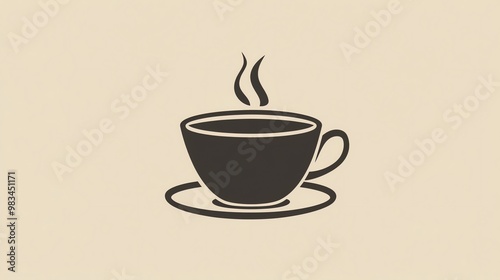 A simple black and white icon of a cup of coffee.