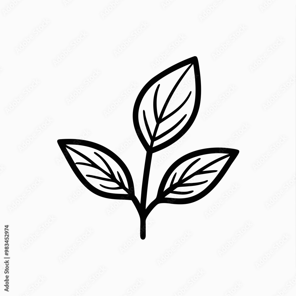 Line art of three leaves symbolizing eco-friendliness and nature growth
Line art of three leaves symbolizing eco-friendliness and nature growth