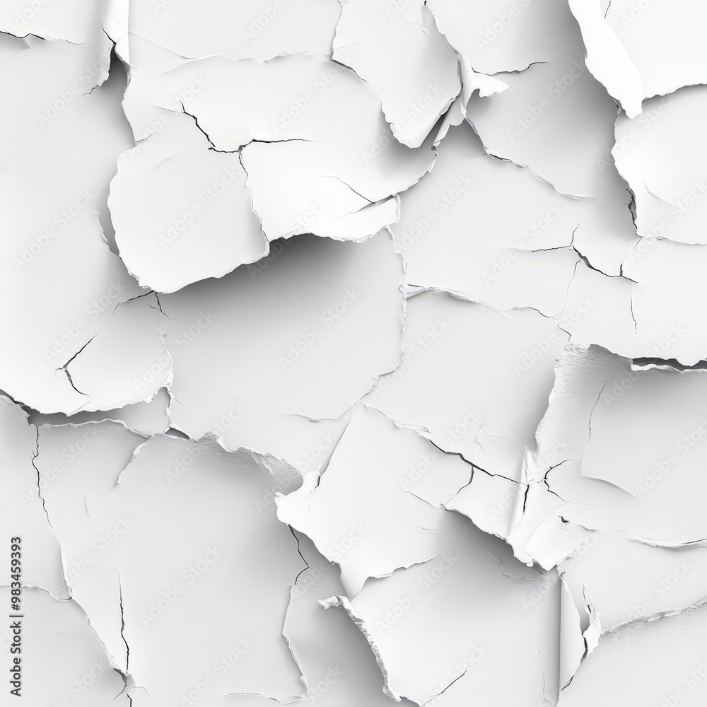 Textured White Paper With Torn Edges and Cracks Textured White Paper With Torn Edges and Cracks