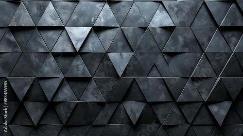 A black triangular textured wall.