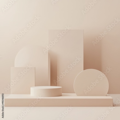 Abstract Neutral Shapes in Minimalist Design photo