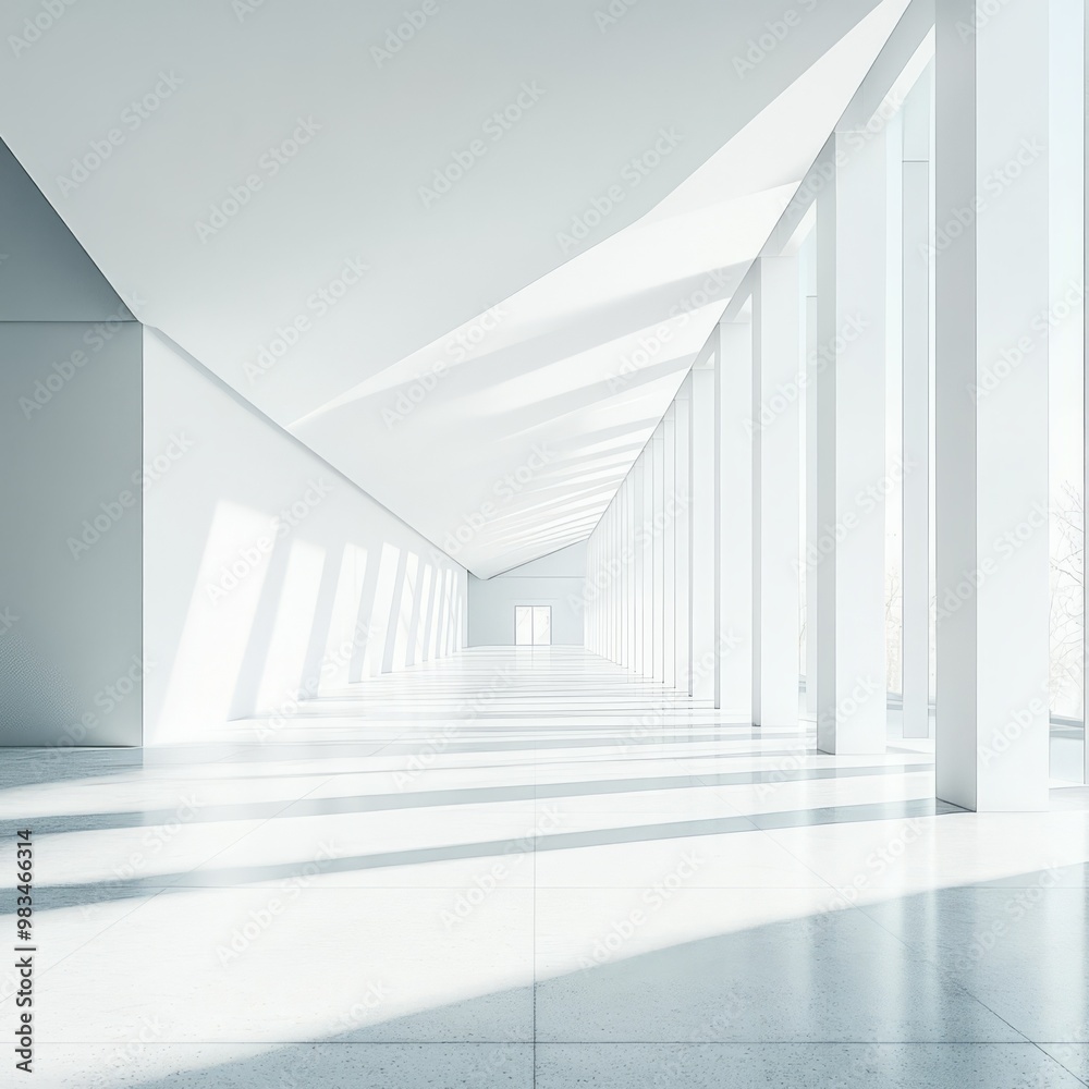 Obraz premium Modern Minimalist Interior with Natural Light and Shadows