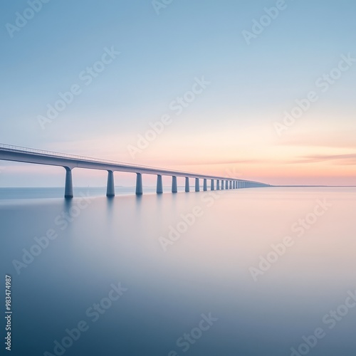 Wallpaper Mural Tranquil Bridge Over Calm Waters at Sunrise Torontodigital.ca