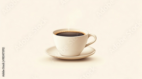 A steaming cup of coffee on a saucer.