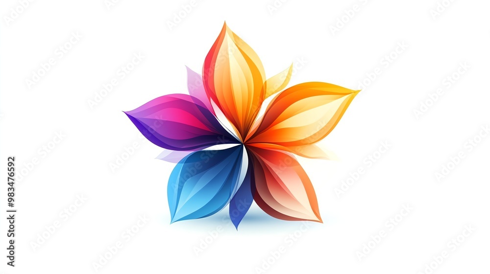 Abstract colorful flower design on a white background. Abstract colorful flower design on a white background.