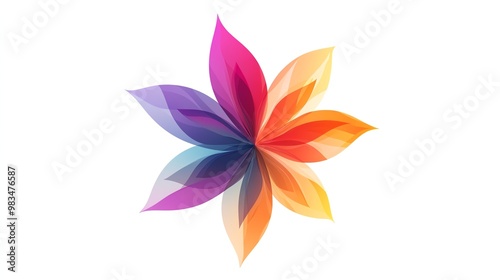 A colorful, abstract flower design.