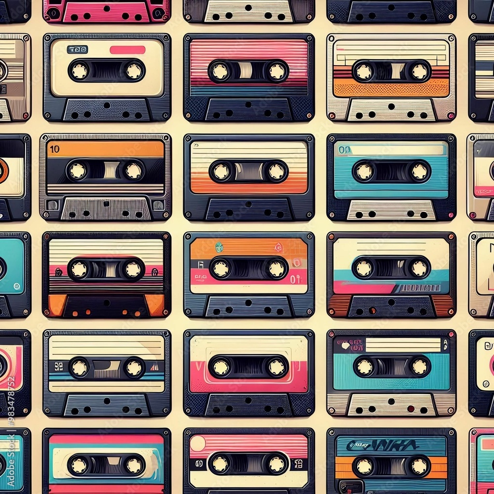 Fototapeta premium Retro tape cassettes