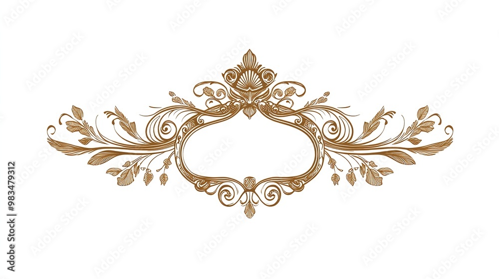 Ornate gold frame with intricate swirls and floral details. Ornate gold frame with intricate swirls and floral details.