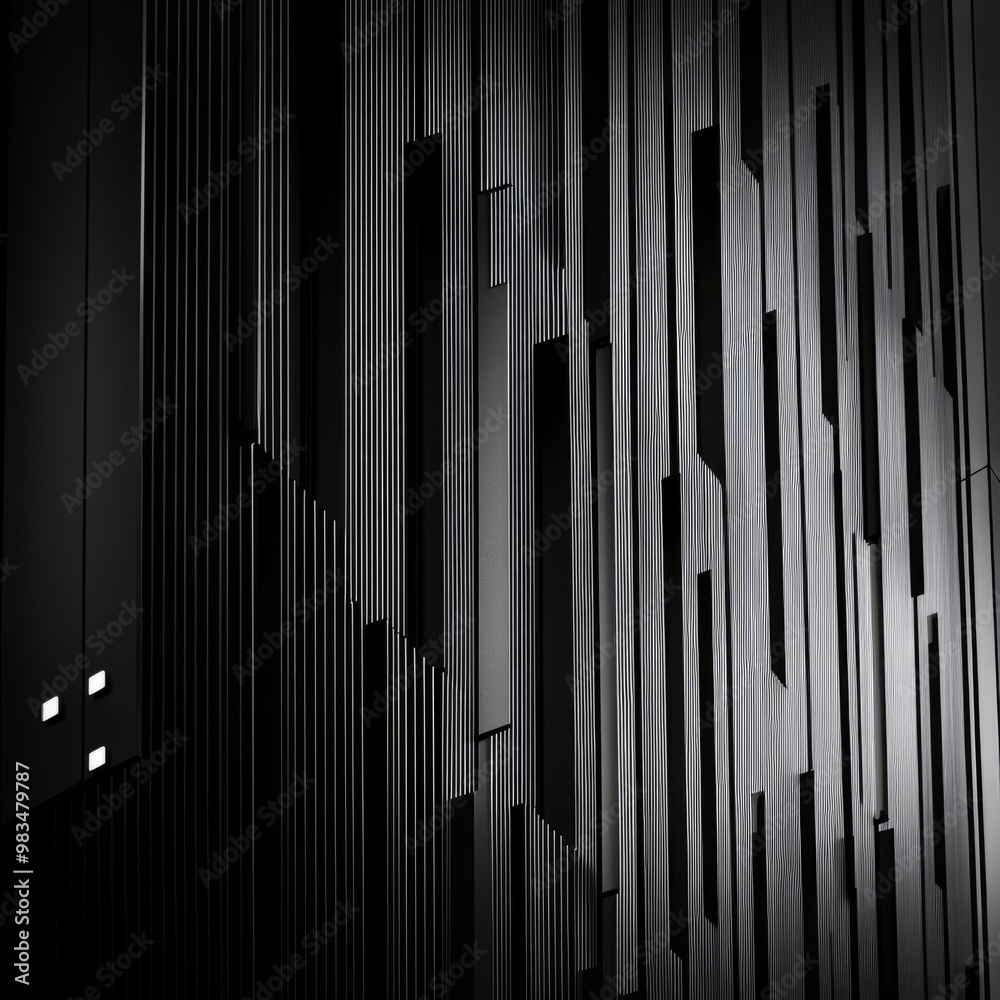 Abstract Black Wall with Geometric Patterns Abstract Black Wall with Geometric Patterns