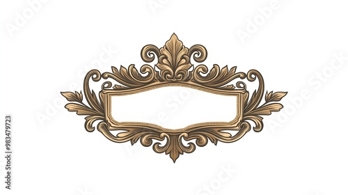 An ornate gold frame with intricate scrollwork and leaves.