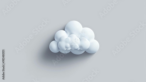 A single white cloud on a gray background.