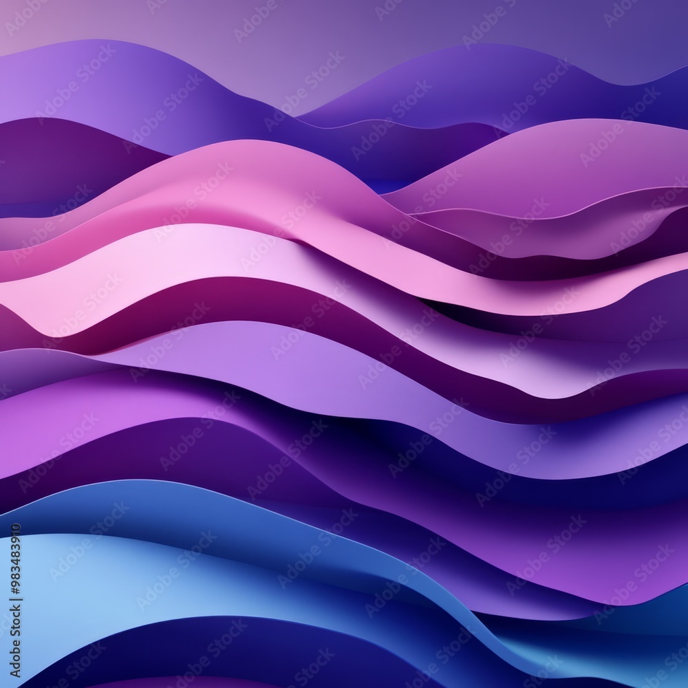 Vibrant Abstract Waves in Purple and Blue Tones Vibrant Abstract Waves in Purple and Blue Tones