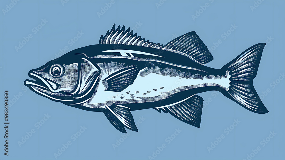 Detailed illustration of a fish.