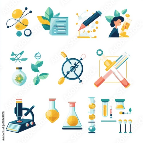 Colorful Science Illustrations for Educational Use