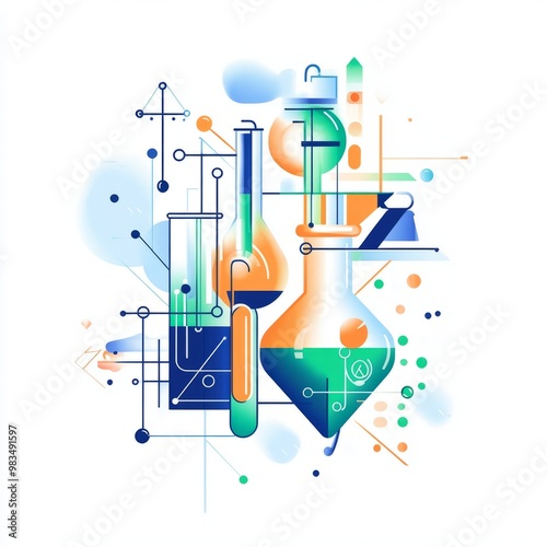 Abstract Chemistry Lab Vector Illustration