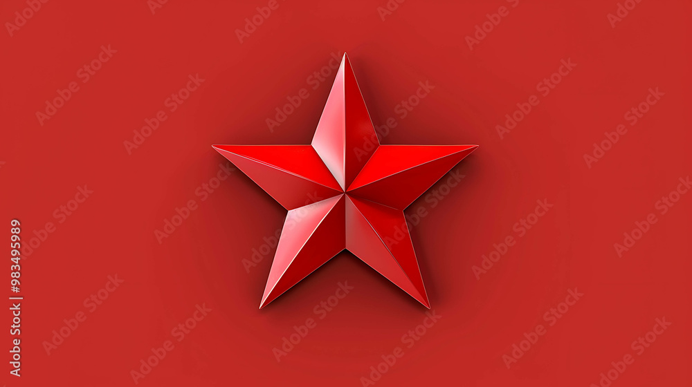 A single, red, five-pointed star on a red background. A single, red, five-pointed star on a red background.