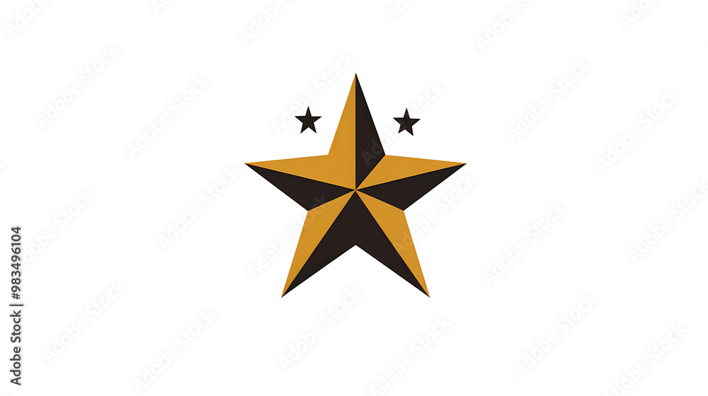 Fototapeta premium A five-pointed star with three smaller stars above it.
