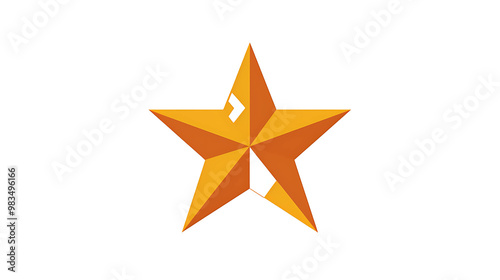 A single orange star with a white outline on a white background.