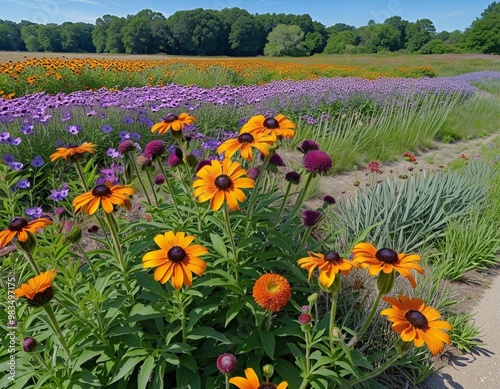 Vibrant Flower Garden in Full Bloom