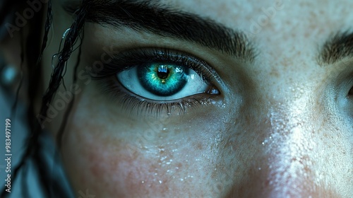 Intense Blue Eyes: A Close-Up Portrait