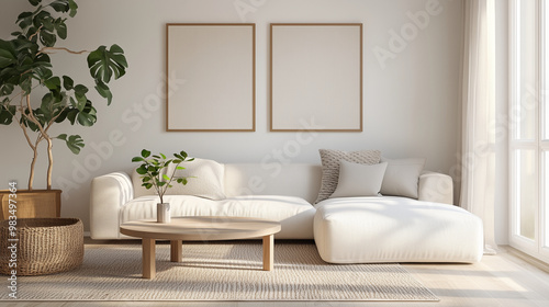 white interior design in living room