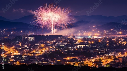 fireworks over the city