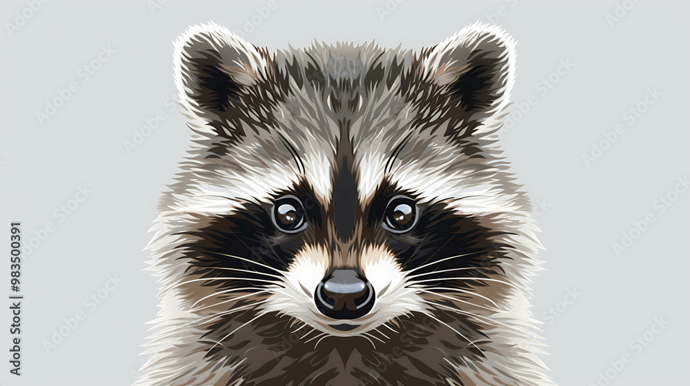 Obraz premium Close up of a raccoon's face.