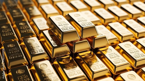 Gold bars stacked, representing wealth, investment, and gold trading. Effective investment (6)