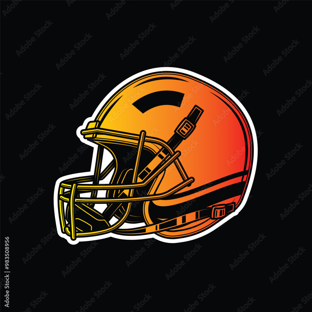Fototapeta premium American football helmet. Original vector illustration in vintage style.