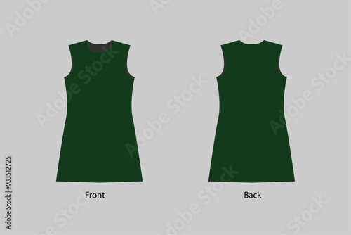 Dark Green Design Women's Long Vest Template