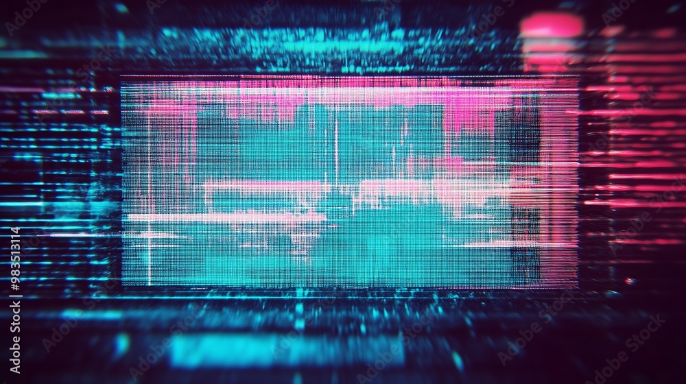 Abstract digital art featuring vibrant colors and glitch effects. Abstract digital art featuring vibrant colors and glitch effects.
