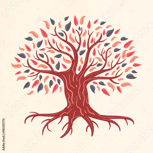 Hand drawn tree life illustration design.