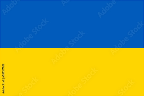 Ukraine official flag vector with standard size and proportion. National flag emblem with accurate size and colors.