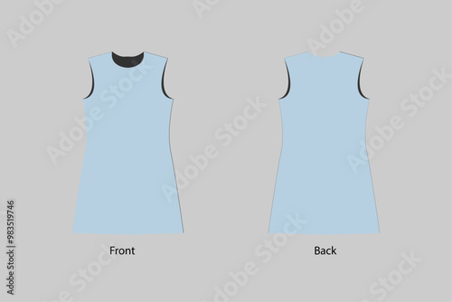 Powder Blue Design Women's Long Vest Template