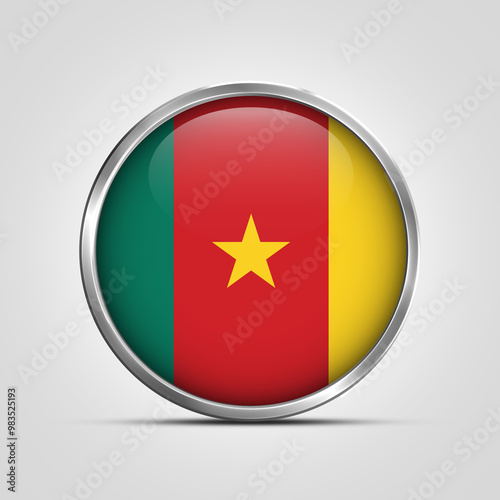 silver plate with glossy flag. Cameroon flag stamp. made in stamp isolated in white background. royal, allegiance, symbol, minimal, vector, 3d, icon, illustration. Free Download silver plate with glossy flag. Cameroon flag stamp. made in stamp isolated in white background. royal, allegiance, symbol, minimal, vector, 3d, icon, illustration. - GFXLoad