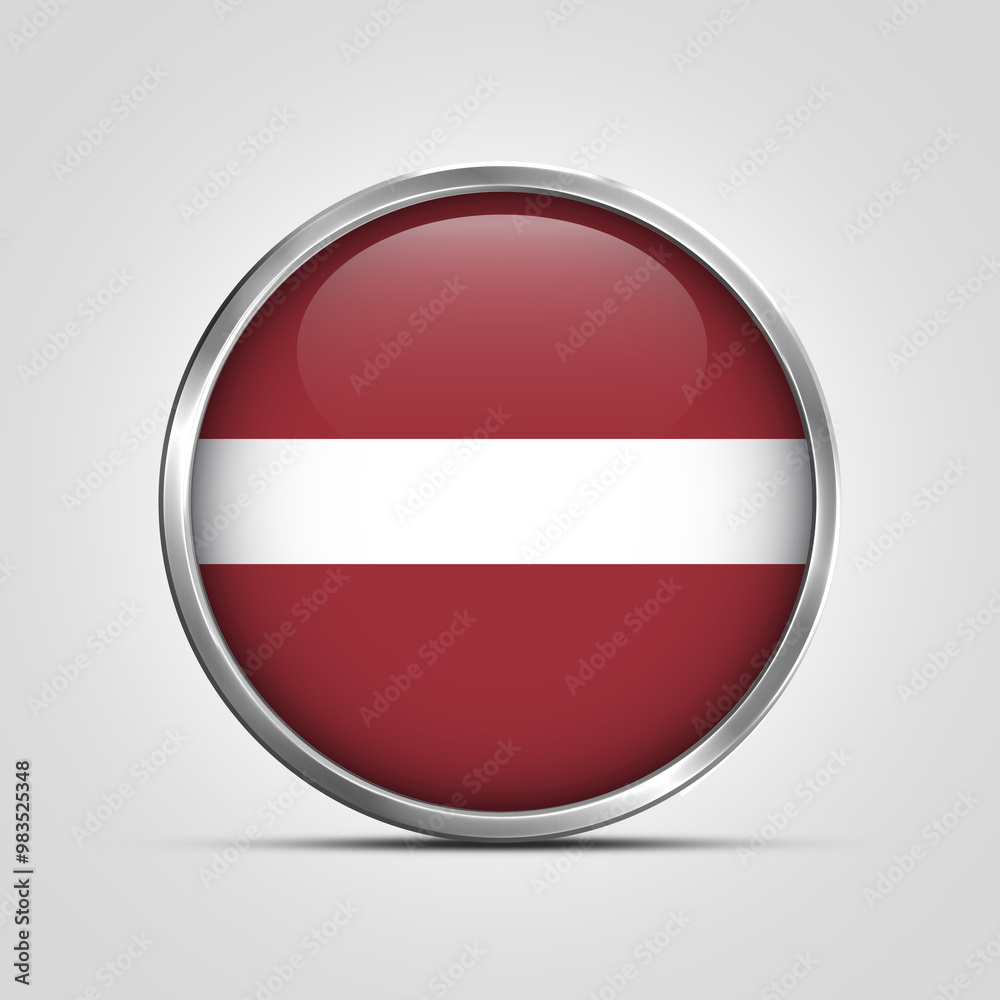silver plate with glossy flag. Latvia flag stamp. made in stamp isolated in white background. royal, allegiance, symbol, minimal, vector, 3d, icon, illustration. silver plate with glossy flag. Latvia flag stamp. made in stamp isolated in white background. royal, allegiance, symbol, minimal, vector, 3d, icon, illustration.