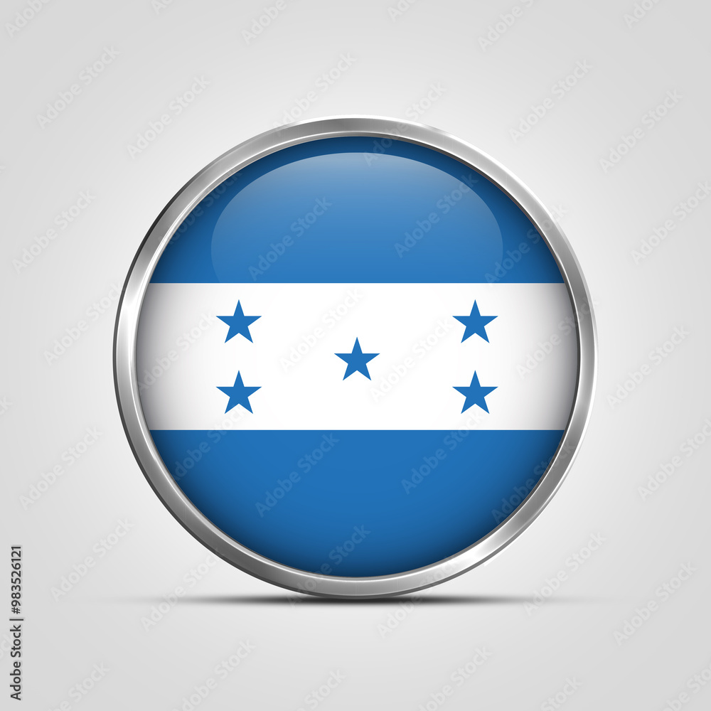 silver plate with glossy flag. Honduras flag stamp. made in stamp isolated in white background. royal, allegiance, symbol, minimal, vector, 3d, icon, illustration. silver plate with glossy flag. Honduras flag stamp. made in stamp isolated in white background. royal, allegiance, symbol, minimal, vector, 3d, icon, illustration.
