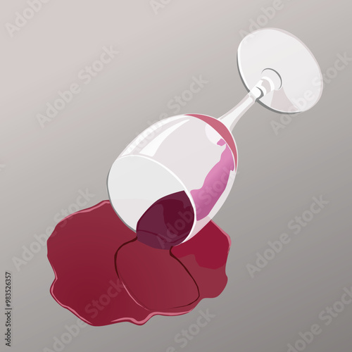 Elegant Wine Glass Spill A Luxurious Vector Design
